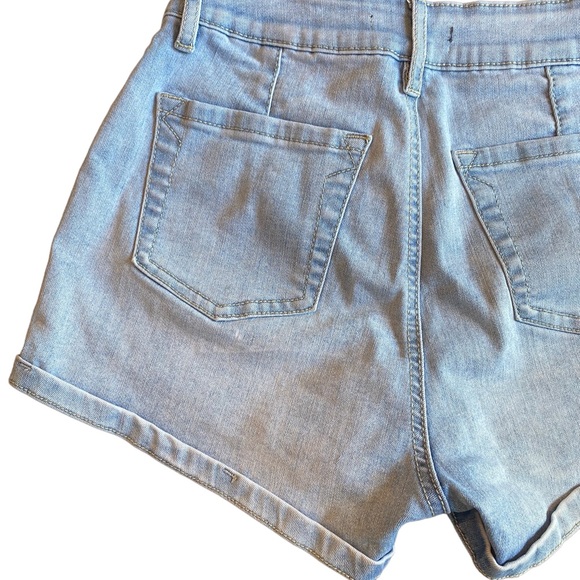 Kendall & Kylie High Rise Light Wash Denim Shorts - Picture 4 of 13